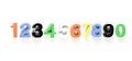 Colorful 3d plastic numbers