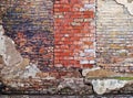 Colorful abandoned brick wall Royalty Free Stock Photo