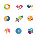 Colorful abstact icons set Royalty Free Stock Photo