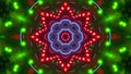 Colorful abstract animation of flower. Kaleidoscope VJ loop