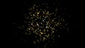 Colorful abstract animation of small shimmering blurred particles chaotically floating on the black background. Animaion