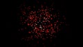 Colorful abstract animation of small shimmering blurred particles chaotically floating on the black background. Animaion