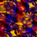 Colorful Abstract Art Background. Computer Generated Floral Fractal Pattern. Digital Design Illustration. Creative Colored Image.