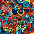 Colorful Abstract Art Squiggle Patterns For Website Background