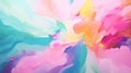 Vibrant Abstract Painting With Rococo Pastel Hues And Ultrafine Detail
