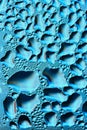 Blue colorful abstract background. Beautiful macro shot of water drops on a window Royalty Free Stock Photo