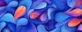 Colorful abstract background with blue and orange organic biomorphic forms