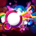 Colorful abstract background with bokeh defocused lights. Round banner for your text