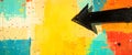 Colorful Abstract Background With Bold Black Arrow Pointing Left In Dynamic Modern Design Royalty Free Stock Photo