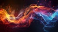 A colorful abstract background with a bright blue, red and yellow flame, AI Royalty Free Stock Photo