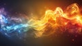 A colorful abstract background with a bright blue, yellow and red flame, AI Royalty Free Stock Photo