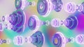 Colorful abstract background made of glowing rings and transparent glossy originals Royalty Free Stock Photo