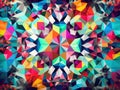 A colorful abstract background consisting of triangles. AI generative image. Royalty Free Stock Photo