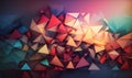 a colorful abstract background consisting of triangulars and lines of varying sizes