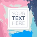 Colorful abstract background with copy space in square frame. Grunge background with place for your text. Vector