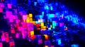 Colorful abstract background with cubes of different colors and sizes on black background. Generative AI Royalty Free Stock Photo