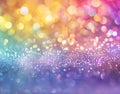 Colorful rainbow glitter bokeh background. Royalty Free Stock Photo