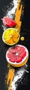 Abstract Fruit Background With Lemon, Grapefruit, and Watermelon Royalty Free Stock Photo
