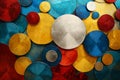 A colorful abstract background featuring metallic round sequins Royalty Free Stock Photo