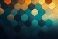 Colorful abstract background with hexagonal shapes in blue, yellow and orange. Generative AI Royalty Free Stock Photo