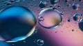 Colorful abstract background with oil drops on water surface. Macro shot. Royalty Free Stock Photo