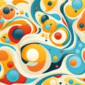 Colorful abstract background with playful streamlined forms and bubbles (tiled)