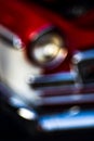 Close-up view vintage auto details with bubble bokeh effect Royalty Free Stock Photo