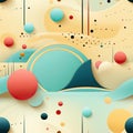 Colorful abstract background with shapes, bubbles, and waves (tiled)