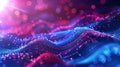 colorful abstract background with shiny neon purple and blue glitter and waves, technology and cyberspace background