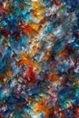 Colorful abstract background with spots of paint in blue, red, orange and yellow tones Royalty Free Stock Photo