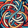Colorful abstract background with tangled threads. Vector illustration in doodle style. AI generated