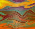 Colorful abstract background with thick marbled textured paint design in blue green yellow orange purple and red