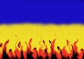 Colorful abstract background Ukraine flame illustration for poster template or banner