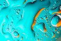 Colorful abstract background. Water drops on glass. Amazing abstract water drops on glass texture or background. Turquoise blue Royalty Free Stock Photo