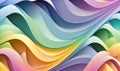 a colorful abstract background with wavy lines and curves in pastel shades of blue, pink, yellow, and green, with a white Royalty Free Stock Photo