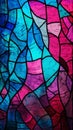 Colorful abstract blue and magenta background. Stained glass window texture pattern Royalty Free Stock Photo