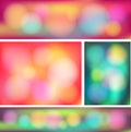 Colorful abstract bokeh banner collection set (vec