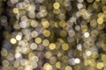 Colorful abstract bokeh blur defocus  background.Bokeh background for festival season.Gold bokeh blur defocus in black Royalty Free Stock Photo