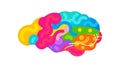 Colorful Abstract Brain Icon, Creative Thinking and Innovation, vector design Generative AI Royalty Free Stock Photo