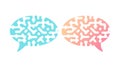 Colorful Abstract Brain Speech Bubbles for Creative Ideas, vector design Generative AI Royalty Free Stock Photo