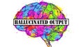 Colorful abstract brain with text hallucinated output Royalty Free Stock Photo