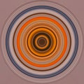 Colorful abstract bright circle , circular lines , radial striped texture in orange and blue tones on beige background. Round patt Royalty Free Stock Photo