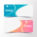 Colorful Abstract business banner template, horizontal banner cards set Royalty Free Stock Photo