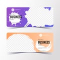 Colorful Abstract business banner template, horizontal banner cards set Royalty Free Stock Photo