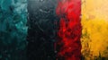 Colorful Abstract Canvas Texture with Multicolored Oil Paints, Black, Red, Yellow, and Green - Modern Art Painting Background Royalty Free Stock Photo