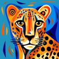Colorful Abstract Cheetah Painting Inspired By Picasso\'s Style