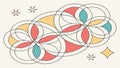 Colorful Abstract Circular Pattern, Dynamic Intersecting Shapes, vector design Generative AI Royalty Free Stock Photo