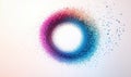 Colorful abstract circular pattern with dynamic particles creating a vibrant visual effect Royalty Free Stock Photo