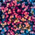 colorful abstract cocci bacterium, seamless texture and background