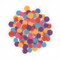 Colorful abstract composition featuring a cluster of circles resembling paint splatters. Royalty Free Stock Photo
